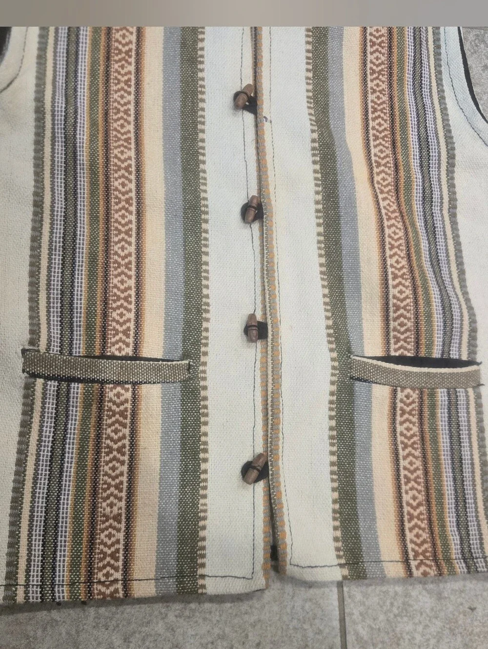 Vtg Southwestern Woven Tapestry Vest